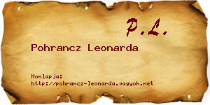 Pohrancz Leonarda névjegykártya